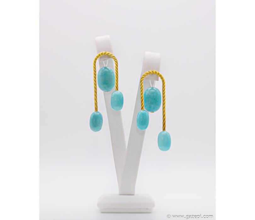 Handcrafted earrings in gold plated silver 925 with amazonite