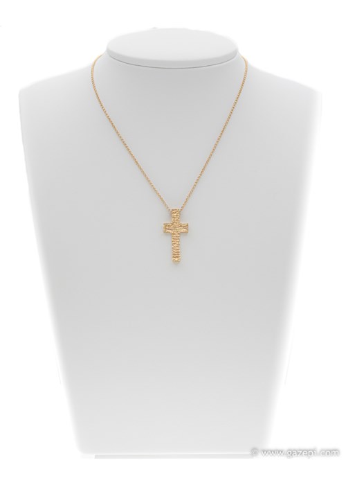 Handcrafted cross, gold 18K