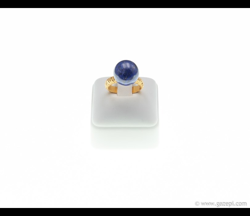 Χειροποίητο δαχτυλίδι, επιχρυσωμένο ασήμι 925 με lapis lazuli.