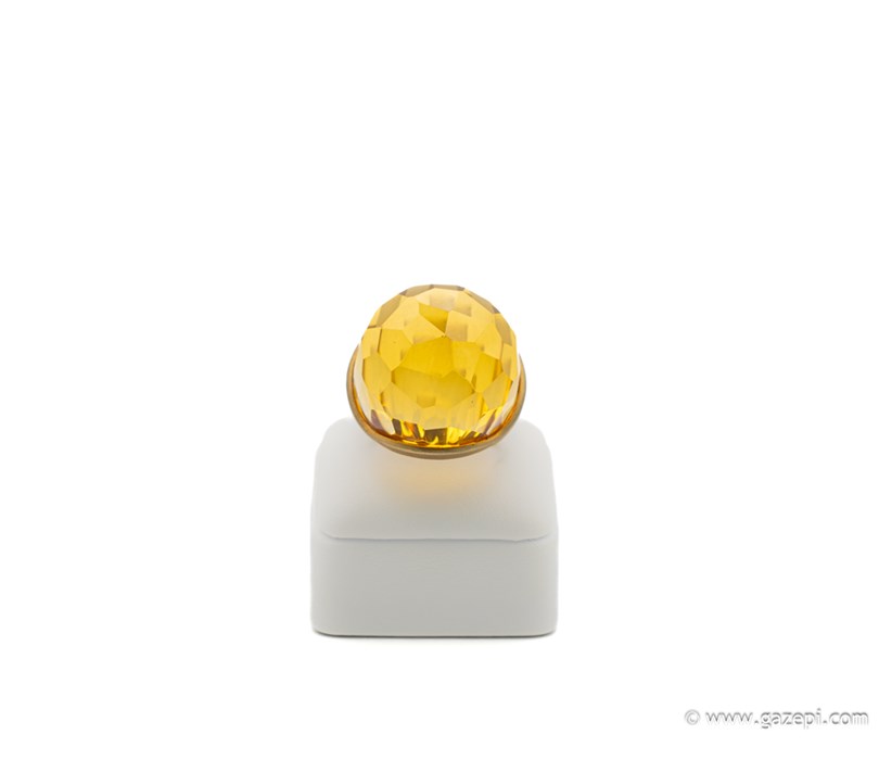 Handcrafted ring in gold plated silver 925 with citrine.