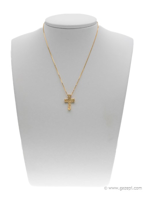 Χειροποίητος σταυρός σε χρυσό 18Κ (η τιμή δεν περιλαμβάνει την αλυσίδα).