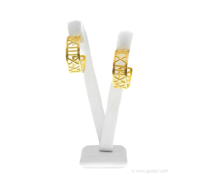 "GOOD LUCK CHARM 2023" Handcrafted hoops in gold plated silver 925.