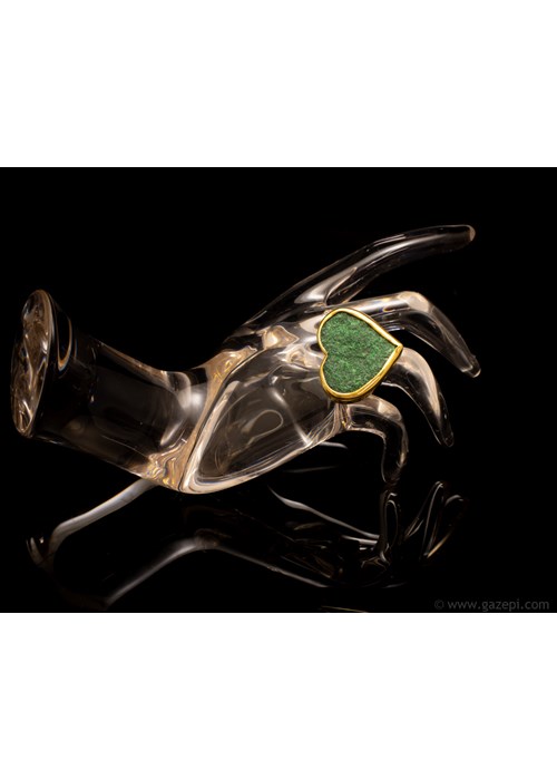 Χειροποίητο Δαχτυλίδι, Αχάτης σε πράσινο χρώμα, Χρυσός Κ18