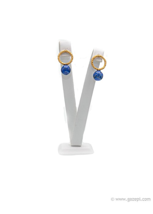 Χειροποίητα σκουλαρίκια σε επιχρυσωμένο ασήμι 925 με lapis lazuli